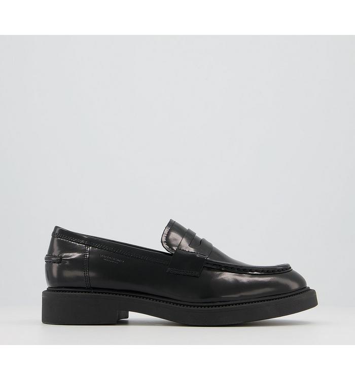 Vagabond Shoemakers Alex W Loafers BLACK POLISHED Leather