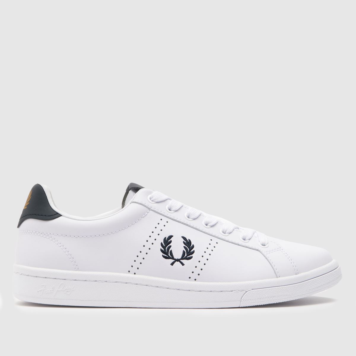 Fred Perry White Pique Embossed Trainers