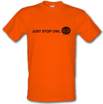 Just Stop Owl male t-shirt.