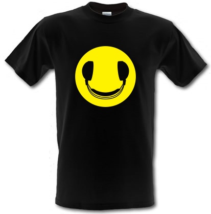 DJ Headphones Smiley Face male t-shirt.