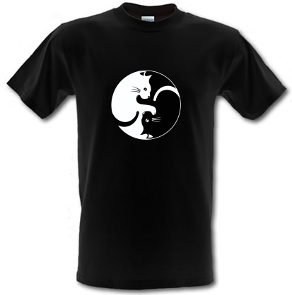 Yin Yang Cat male t-shirt.