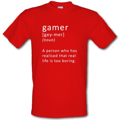 Funny Definition of a Gamer male t-shirt.