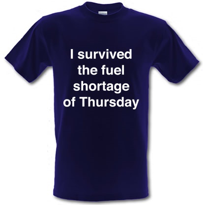 Fuel Shortage male t-shirt.