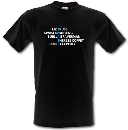 Conservative Cabinet 22 Twats male t-shirt.