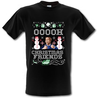 Ooh Christmas Friends Thumbs Up Sweater Style male t-shirt.