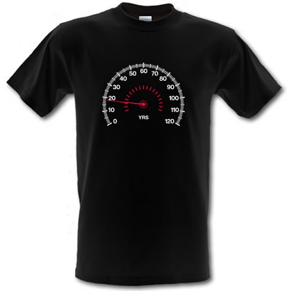 Birthday Speedometer 18 years old male t-shirt.