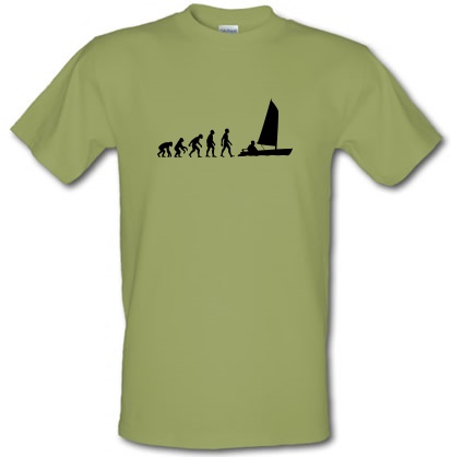 Evolution of Man Sailing male t-shirt.