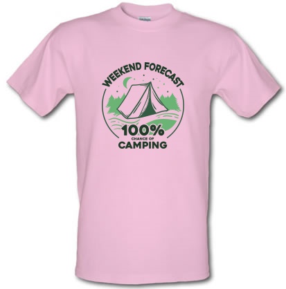Weekend Forecast Camping male t-shirt.