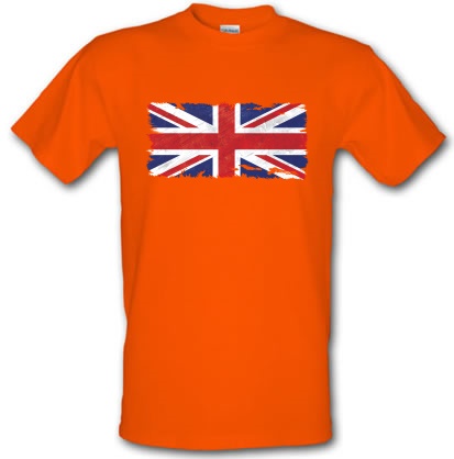 United Kingdom Flag Union Jack Grunge male t-shirt.