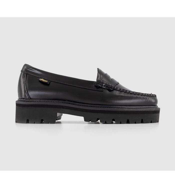 G.H Bass Weejun Superlug Penny Leather Loafers Black Leather