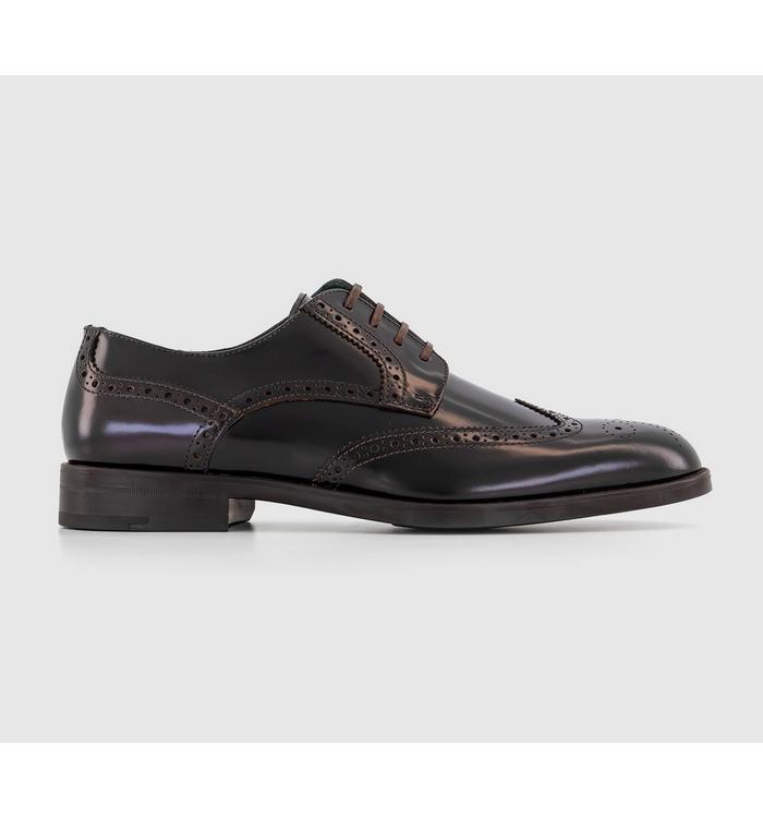 Poste Putney Derby Brogue Shoes Brown Leather