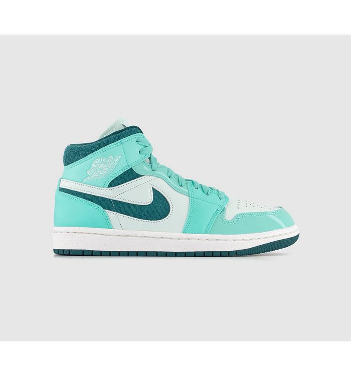 Jordan Air 1 Mid Trainers Bleached Turquiose Sky Teal Barely Green