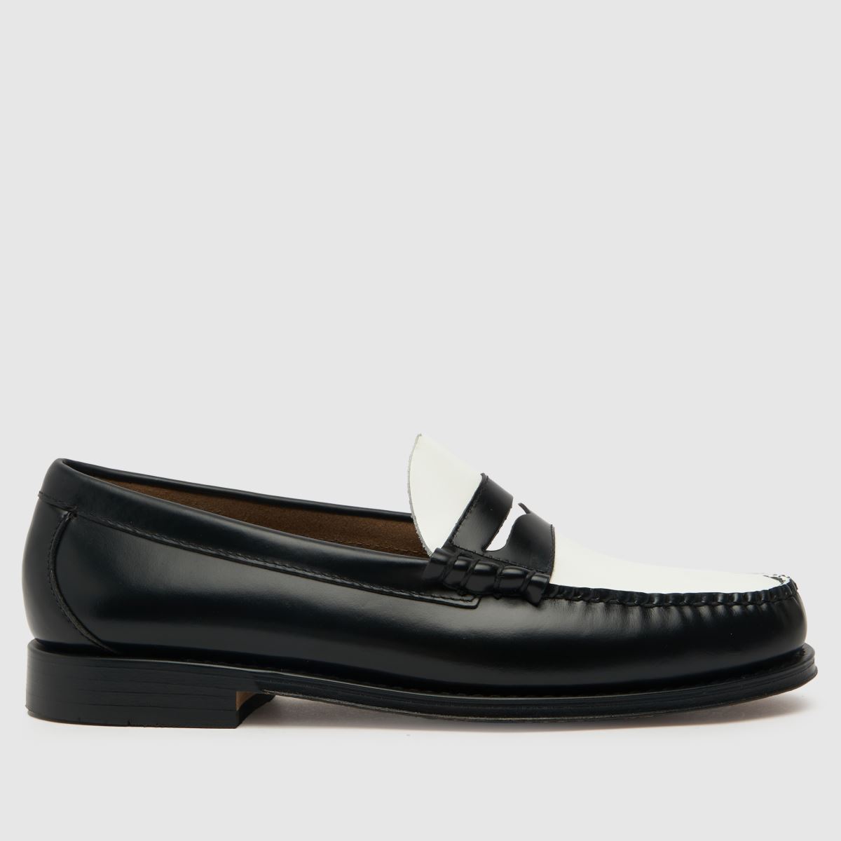 G.H. BASS heritage larson penny loafer shoes in black & white
