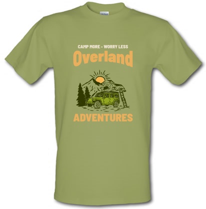 Overland Adventures Camp more worry less male t-shirt.