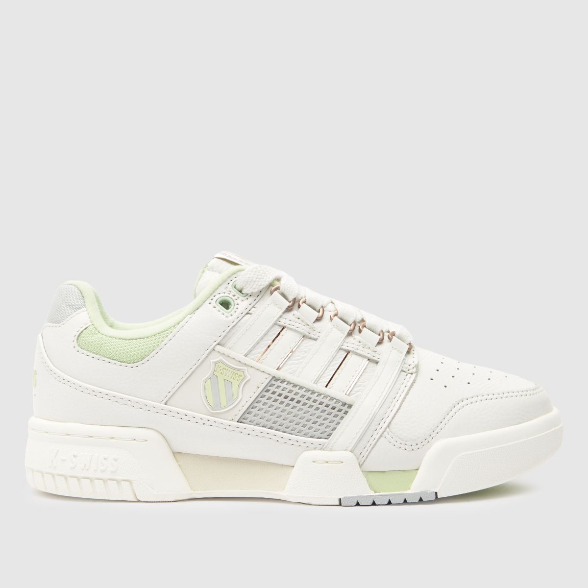 K-SWISS gstaad gold trainers in white & green