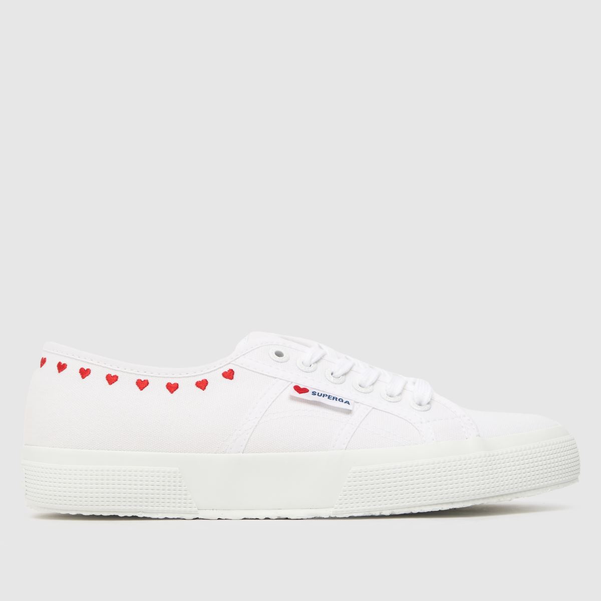 Superga 2750 little hearts trainers in white & red