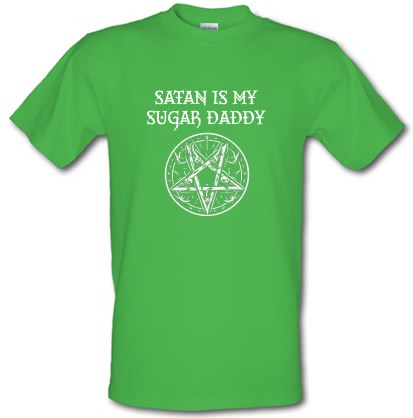 Satan Is my Sugar Daddy inverted pentagram male t-shirt.