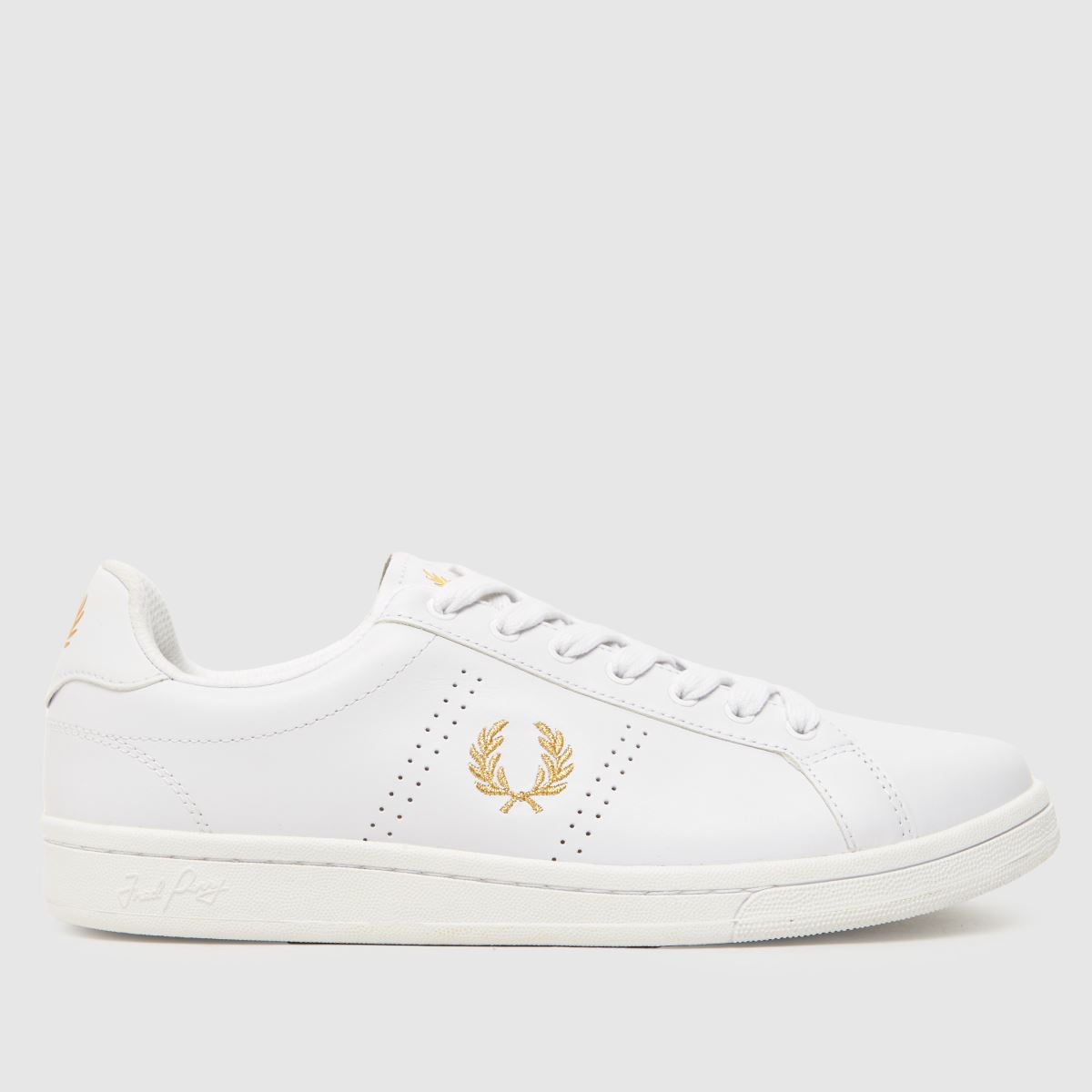 Fred Perry b721 trainers in white & gold