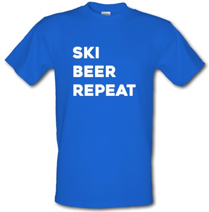 Ski Beer Repeat male t-shirt.