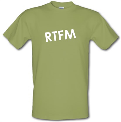 RTFM male t-shirt.