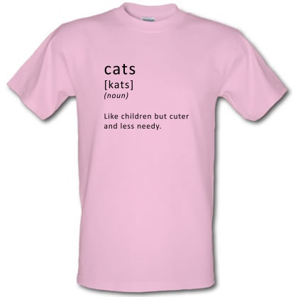 Funny Definition of Cats male t-shirt.