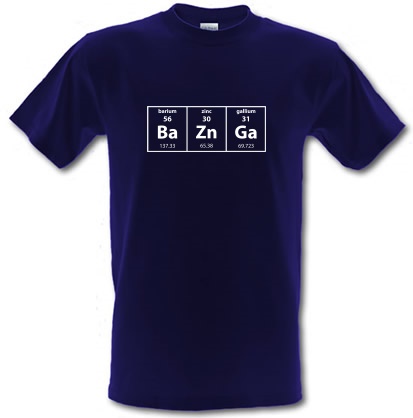 Baznga Periodic Table male t-shirt.